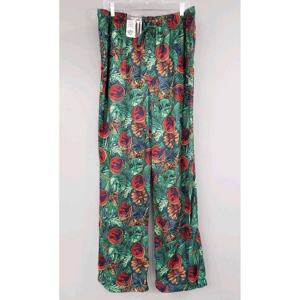 NEW 2XL JURASSIC WORLD PARK DINOSAUR‎ SLEEP LOUNGE PANTS MENS DAD MOVIE